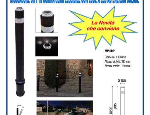 Dissuas. City, gomma semiflex, LED solare